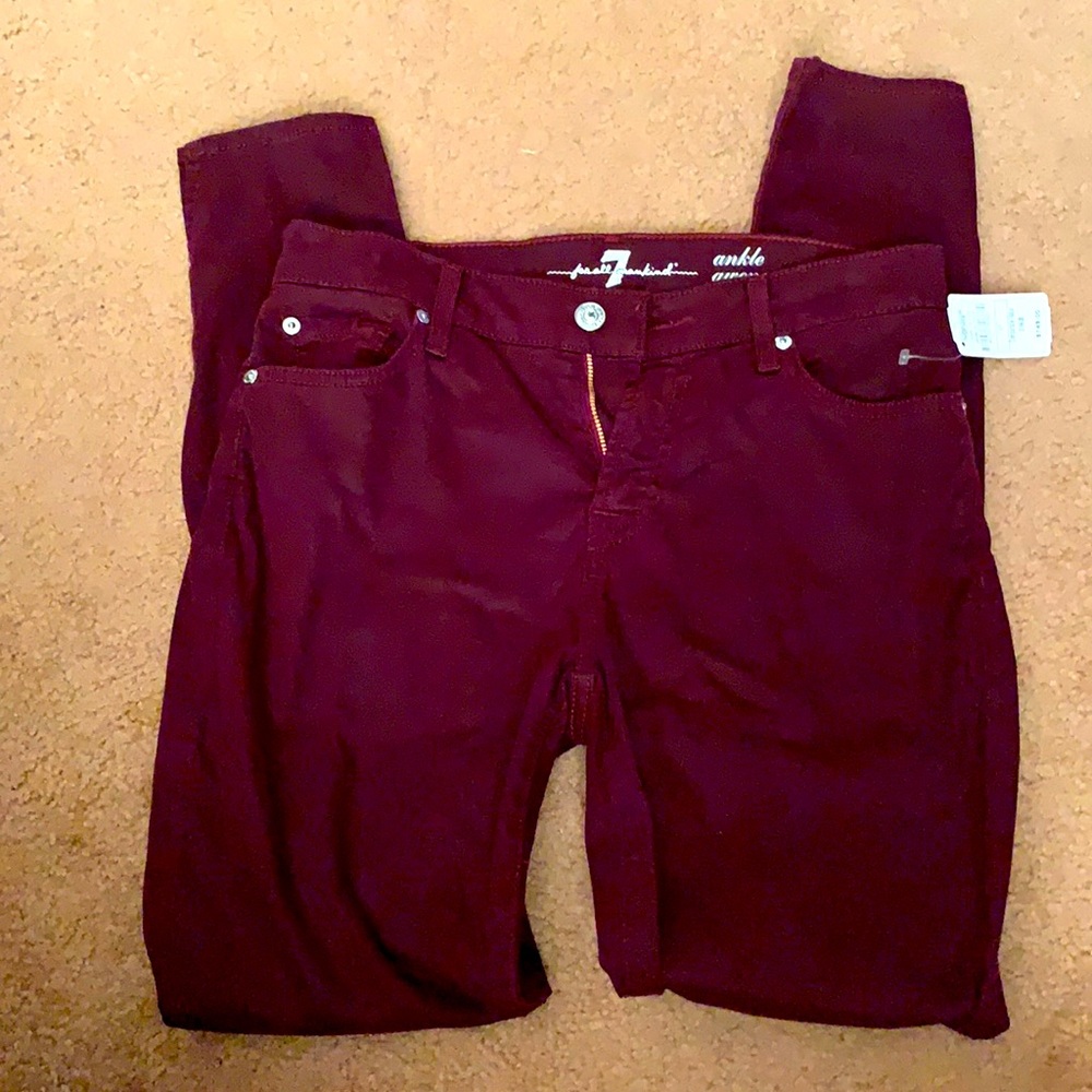 7 FOR ALL MANKIND gwenevere skinny wine 27 NWT